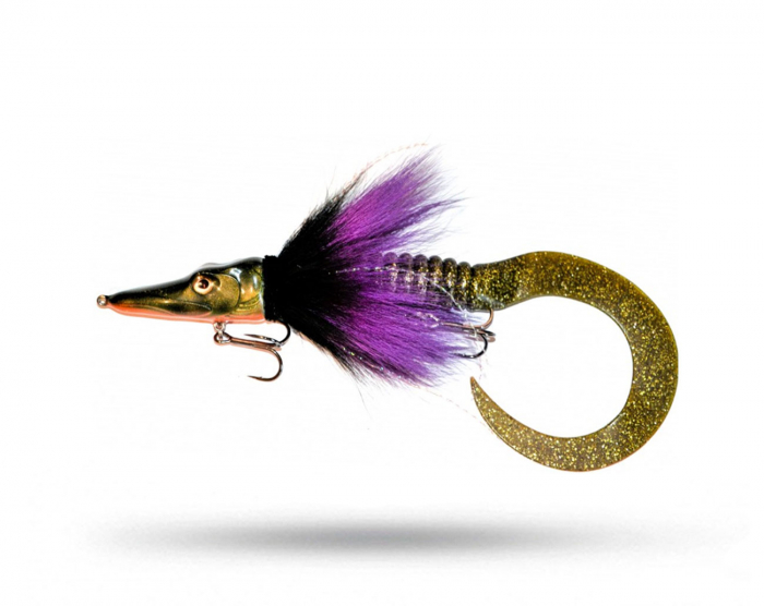 L.Corr Lures Disco Pike X-Large - Black Purple MotorOil i gruppen Fiskedrag / Spinnfluga hos Örebro Fiske & Outdoor AB (Disco Pike XL-BPM)